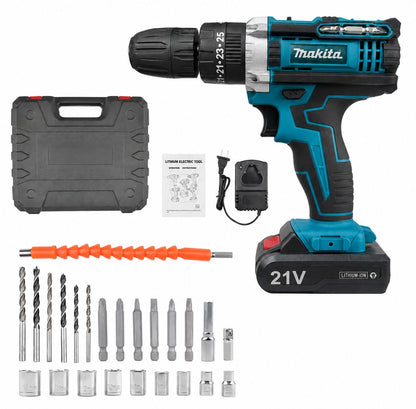 Makita Cordless Driver Drill 21V 2lithium battery